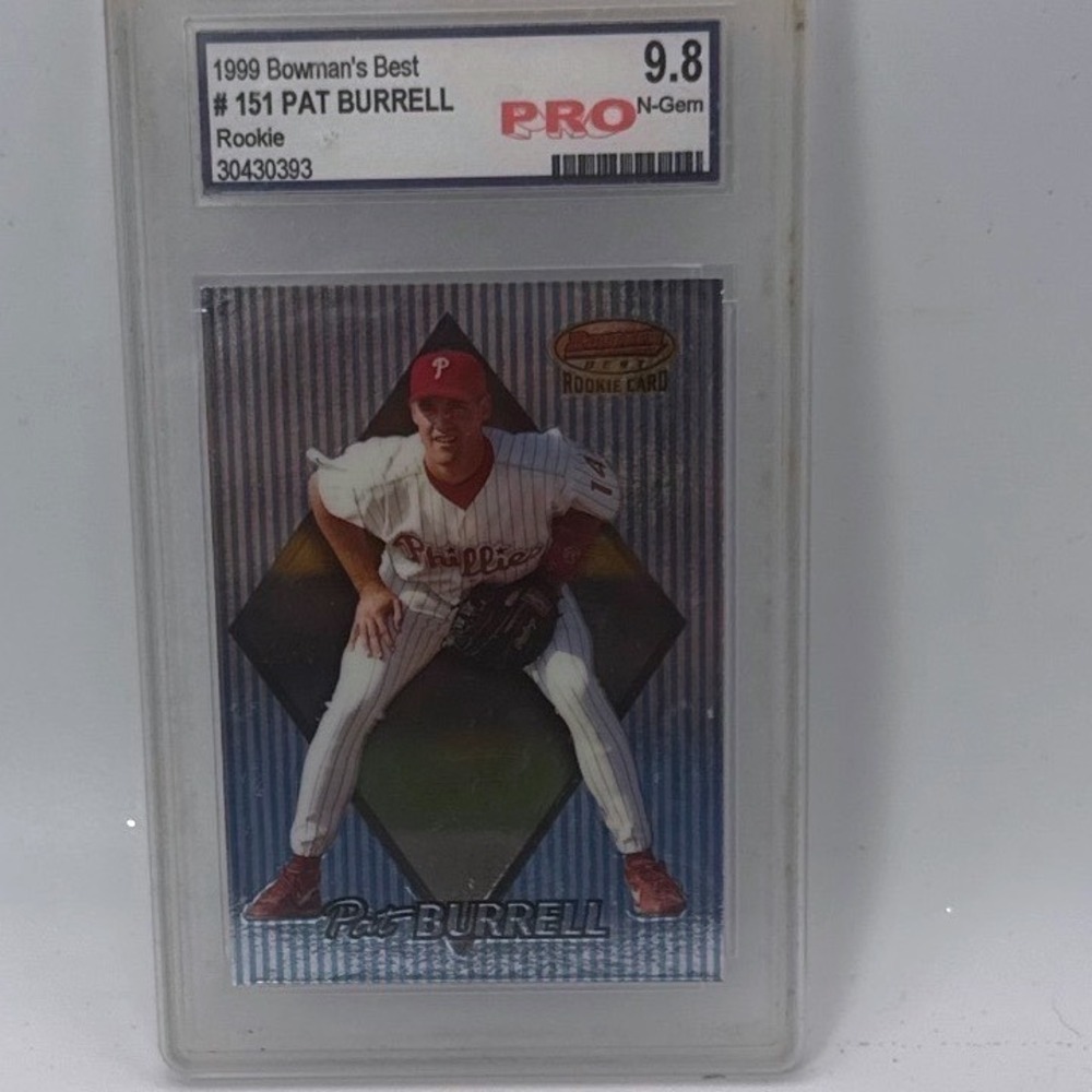 1999 Bowman's Best Pat Burrell #151 Rookie Card PRO 9.8 N-Gem Phillies RC